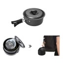 Kempingový hrnec s víkem 2 l 170 x 95 mm Nepřilnavý hliník Sklopná tepelně odolná rukojeť Šedá Na turistiku a treking pro 2 až 3 osoby 3