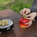 Kempingový plynový vařič se 7 hořáky Výkon 22000 W Spotřeba 1493 g/h Nerez měď a ocel Elektronické zapalování Pro 1 až 15 osob 3