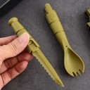Kempingový příbor 3 v 1 Lžíce vidlička a nůž se zoubkovaným ostřím Se sponou Plast pro styk s potravinami Na kempink a turistiku 6