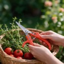 Κηπουρικές ψαλίδες με ίσι στενά μαχαίρια 18,3 εκ. Μαχαίρια από χάλυβα SK5 και αντιολισθητή λαβή Πορτοκαλί Για εμβολιασμό και μπονσάι 2