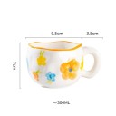 Kerámia bögre színes virágmintával 300 ml méret 9,5 × 7 cm dekoratív kivitel kávéhoz, teához és mindennapi használatra 2