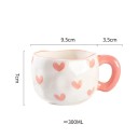 Kerámia bögre szívmintával 300 ml méret 9,5 × 7 cm dekoratív kivitel kávéhoz, teához és mindennapi használatra 5