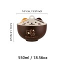 Kerámia tál fedéllel macska mintával 550 ml 14,1 x 12 cm kerámia ételek felszolgálásához és étkezéshez 5