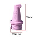 Keramická tryska s ochrannou síťkou pro zahradní mlžicí systém 35 mm M16x1,0 otvor 1,2 mm růžová pro zavlažování 2