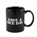 Keramický hrnček s potlačou have a nice day 300–400 ml keramika čierny s motívom na dne pre každodenné pitie 5