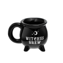 Keramický hrnček v tvare kotlíka s nápisom witches brew 350 ml keramika čierny 13 × 9,2 cm na kávu čaj aj dekoráciu 3