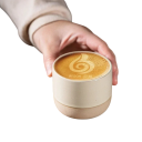 Keramický hrneček 100 ml, malý šálek na kávu a espresso z keramiky béžovo-hnědý s matnou glazurou pro domácí použití 2