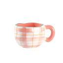 Keramický hrnek s kostkovaným vzorem 300 ml rozměry 9,5 × 7 cm dekorativní provedení pro kávu čaj i každodenní použití 1