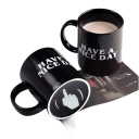 Keramický hrnek s potiskem have a nice day 300–400 ml keramika černý s motivem na dně pro každodenní pití 2