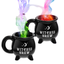 Keramický hrnek ve tvaru kotlíku s nápisem witches brew 350 ml keramika černý 13 × 9,2 cm na kávu čaj i dekoraci 4