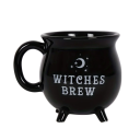 Keramický hrnek ve tvaru kotlíku s nápisem witches brew 350 ml keramika černý 13 × 9,2 cm na kávu čaj i dekoraci 6