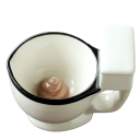 Keramický hrnek ve tvaru záchoda 300 ml keramika bílý s černým lemem originální hrnek na kávu čaj vtipný dárek 1