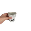 Keramický hrnek zmuchlaný tvar s nápisem toasting 200 ml keramika bílý originální design na kávu čaj i menší nápoje 2