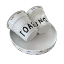 Keramický hrnek zmuchlaný tvar s nápisem toasting 200 ml keramika bílý originální design na kávu čaj i menší nápoje 4