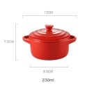 Keramický hrniec s vekom a uchami 230 ml 13 × 7,5 × 9,8 cm kompaktná nádoba na prípravu a servírovanie jedál 10
