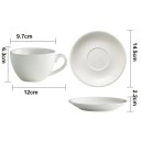 Keramický šálek s podšálkem 220 ml kompaktní rozměry 9,7 × 9,3 cm průměr podšálku 14,5 cm pro kávu i espresso 5