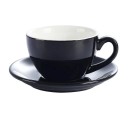 Keramický šálok s podšálkom 220 ml kompaktné rozmery 9,7 × 9,3 cm priemer podšálka 14,5 cm pre kávu aj espresso 4