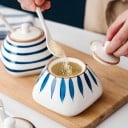 Keramiksockerburk med sked 300 ml 9