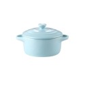 Keramisk gryde med låg og håndtag 230 ml 13 × 7,5 × 9,8 cm kompakt beholder til tilberedning og servering af retter 3