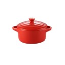 Keramisk gryde med låg og håndtag 230 ml 13 × 7,5 × 9,8 cm kompakt beholder til tilberedning og servering af retter 1