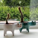 Keramisk katteblomsterpotte 4