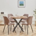 Kerek étkezőasztal 100 x 76,5 cm Négy szögletes lábbal, amelyek X alakban keresztezik egymást Keret nélküli konyhai asztal 5