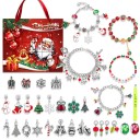 Kerst adventskalender met zilveren sieraden Basis ketting 16/17/18/19/20 cm Legering Adventskalender met bedels Kerstmotief Santa 2