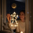 Kerst Hangende LED Licht Engel 21 x 12 cm Op AAA Batterijen Met Zuignap Verlichtende Engel Met Vleugel Warm Wit Decoratie Voor Raam en Deuren 5