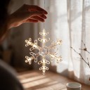 Kerst Hangende LED Licht Sneeuwvlok 19 x 18 cm Op AAA Batterijen Verlichtende Vlok Warm Wit Winterdecoratie Voor Raam Deuren en Etalage 2
