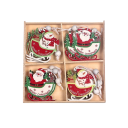 Kerst houten ornament 12 stuks 2