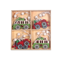 Kerst houten ornament 12 stuks 3