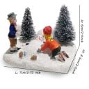 Kerst kinder speelfiguur 7 x 6,5 x 6 cm Kinderen die met sneeuw spelen Schattige winterdecoratie voor feestelijke tafel-, plank 2