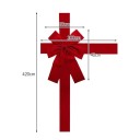Kerst Rode Organza Strik 50 x 40 cm Lint 4,2 x 2 m Hangdecoratie voor Deuren Kant-en-klare Strik van Niet-geweven Stof voor Bruiloften en Nieuwjaar 5
