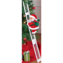 Kerstdecoratie Santa op een witte ladder Hangende Santa Claus met baard en hoed Klimfiguur voor raam of boom 2