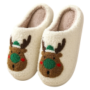Kerstmis Harige Comfortabele Pantoffels met Rendier Schattige Pluche Pantoffels met 3D Motief Warme Thuis Schoenen voor Winter Plezier Schoenen voor Kerstmis 2