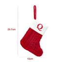 Kerstsok 15 x 25,7 cm Rode decoratieve sok met witte rand en geborduurd letter Q Ophangkoord Kerstdecoratie 2