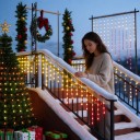 Kerstverlichting voor de boom LED waterval 2,1 m 400 LED RGB Eigen vormen en muziekmodus Applicatie en afstandsbediening USB IP65 Met ster 2
