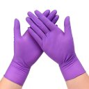 Kertakäyttöiset nitriilihanskat 50 kpl koko M kämmenen leveys 8–9 cm pituus noin 24 cm violetti siivoukseen keittiöön tatuointiin kosmetiikkaan 1