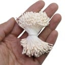 Kétfejű porzó a művirágok készítéséhez 400 db 2 mm átmérő 5,8 cm hosszú csokrokhoz, koszorúkhoz, hobbi kreatív munkához és scrapbookozáshoz 3