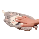 Keuken- en badkamerhanghanddoek met kattenmotief absorberend sneldrogend koraalvelours beige grijs 5