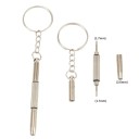 Keyring with Screwdrivers 3-in-1 for Glasses and Small Repairs – Set of 2 with Cross, Flat and Hexagonal Tip 4