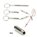 Keyring with Screwdrivers 3-in-1 for Glasses and Small Repairs – Set of 2 with Cross, Flat and Hexagonal Tip 5