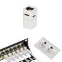 Keystone spojka RJ45 CAT6A stíněná 8P8C 10Gbps kovová stříbrná 180° modul pro propojení ethernet kabelů PC router 3