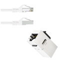 Keystone spojka RJ45 CAT6A stíněná 8P8C 10Gbps kovová stříbrná 180° modul pro propojení ethernet kabelů PC router 5