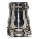Kibővítő 51 mm-ről 77 mm-re Kiegyenlítő adapter kipufogócsőhöz Rozsdamentes acél 2 bilincsel Szerelés hegesztés nélkül Univerzális csatlakozó 1