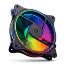 Kimdoole RGB Ventilator voor PC-behuizing 120 x 120 x 25 mm Hydraulisch Lager 12 V 4pin 26 dB(A) Zwart Voor Gaming PC en CPU Koeling 4