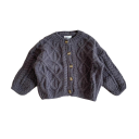 Kind Strickjacke Grober Wollpullover mit Knöpfen Retro Hanfmantel für Jungen und Mädchen Einfarbiger Herbst- und Winterpullover Verschiedene Farben 11