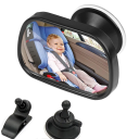 Kinder Auto Rückspiegel 8,8x5,8 cm 360° drehbar Mini Sicherheitsspiegel mit Clip und Saugnapf Unzerbrechlicher Beobachtungsspiegel Baby 8
