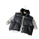 Kinder Daunenweste 3–12 Jahre Herbst- und Winterdicker Mantel für Jungen und Mädchen Einfarbige Weste mit Rollkragen, Reißverschluss und Taschen aus Polyester 9