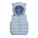 Kinder Daunenweste mit Kapuze und Ohren Herbst- und Winterwarme Baumwolljacke für Kleinkinder und Mädchen Einfarbige Weste mit Reißverschluss aus Polyester und Baumwolle 7